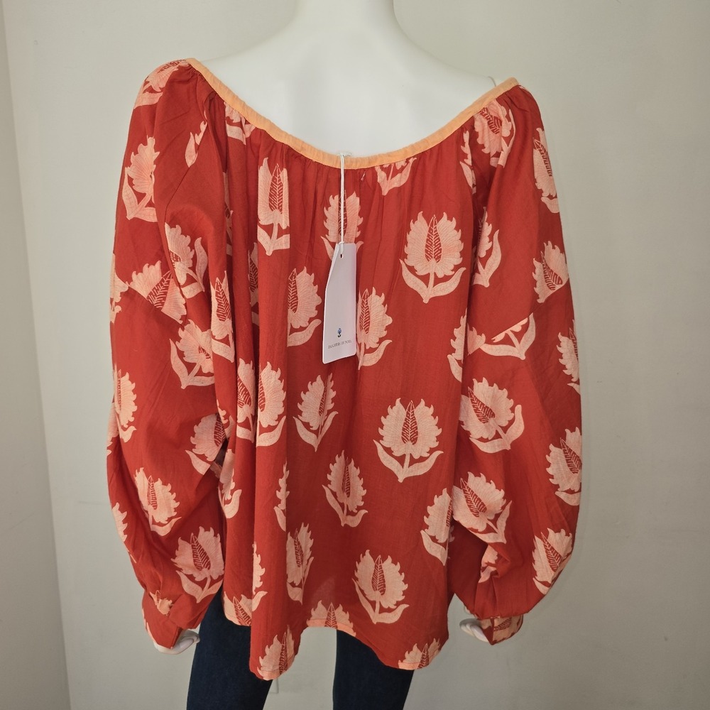 Daughters of India Ria Blouse Size S Oversized Scoop Neck Billow Sleeve NWT - Picture 4 of 13